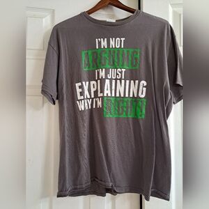 Delta Charcoal Tee with Green and White Print